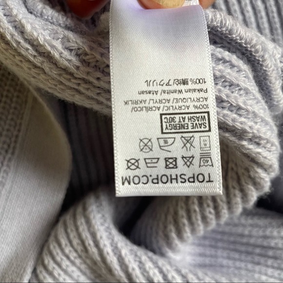 TOPSHOP Open Front Lilac Knit Cardigan Tiered Ruffle Sleeves size 6 - Picture 7 of 8